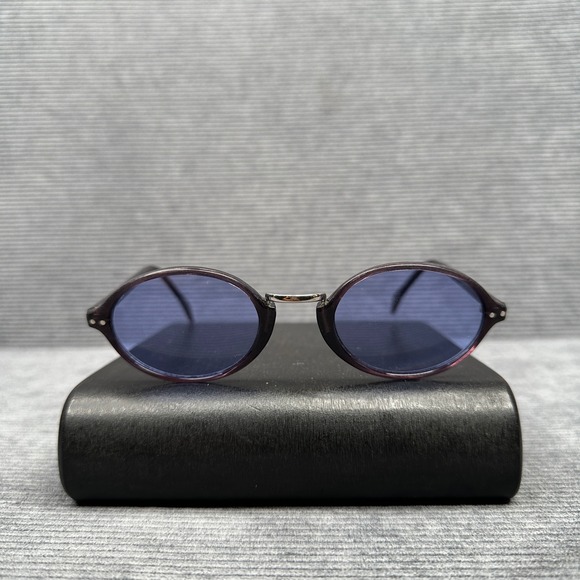 Revlon Vintage Oval Sunglasses Purple Burgundy Frame Blue Tint Lenses Retro 90s main image 12